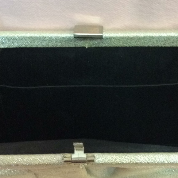 FINAL SALE PRICE Golden Sparkly Clutch/Purse w/Brown Satin Lining - Picture 5 of 5